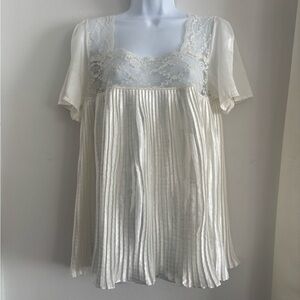 Vintage Rafcliffe Pleated Lace Lingerie Sleep Top